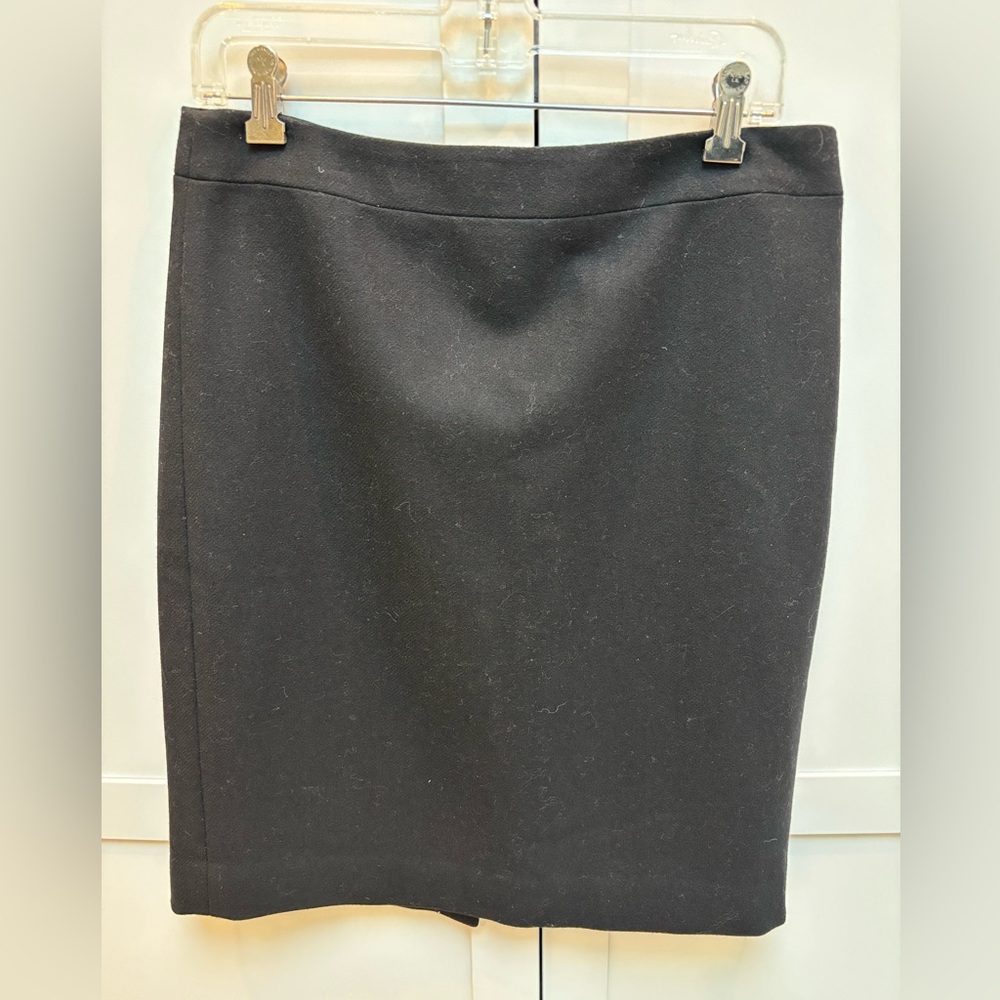 EUC J. Crew Classic Wool Black Pencil Skirt size 8 Business Work Capsule